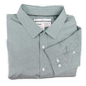 Old Navy Slim Fit Buit In Flex Signature No Iron Plaid Button Up Dress Shirt XXL